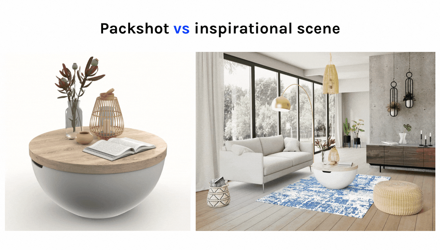 Packshot vs visuels inspirants